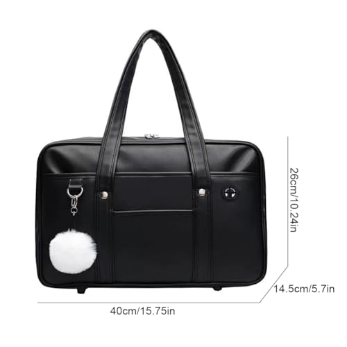 Japanese Casual PU Shoulder Bag Portable Commuter Bags Stylish Japanese Tote Bag with Headphone Cable Hole for Cosplay2