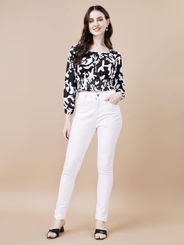 Image of Wedani Women's Casual Foral Print Puff Sleeve Regular Top