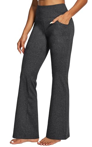 Image of Yoga Pants Women High Waist Workout Bootcut Flare Leggings with Pockets