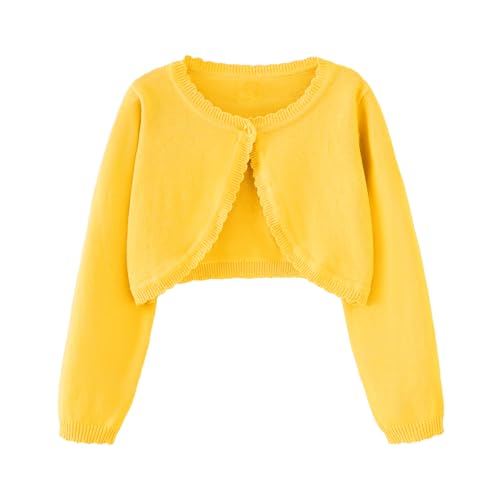 Image of Girls Cardigan Sweater Toddler Long Sleeve One Button Bolero Shrug