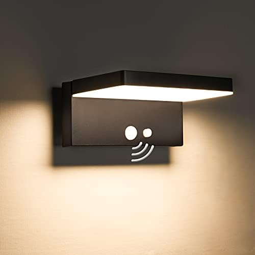 BRIMMEL Solar Wall Light Outdoor Solar Sconce Motion Sensor Wireless 60W 10 Hours Battery Life Waterproof Exterior Solar Address Light Fence Patio Porch Decoration Wall Lights Aluminum Black SG601019