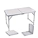 Produktbild Campingtisch Klapptisch 1,2m Tragbare Einstellbare Höhe Picknick Esstisch Barbecue Gartentisch Falttisch mit Koffergriff Drinnen und Draußen