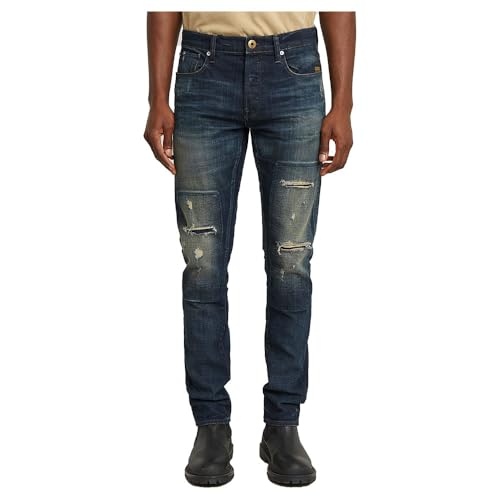 G-STAR Herren 3301 Slim Jeans, Blau (Antique Foundry Repaired 51001-D594-H102), 30W / 34L – Ansicht 1
