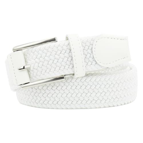 Image of Mixed Color Woven Stretch Braided Belts for Men and Women | Multicolored, Breathable, Casual, Golf, Elastic Woven, Unisex, for Pants Jeans, No Hole, Zinc Alloy Buckle