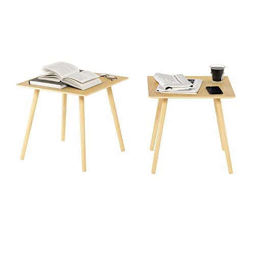 Image of Furinno Decorative Hallway End Table, Set of 2, Oak