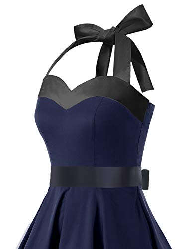 Image of DRESSTELLS Women's Vintage 1950s Cocktail Dress, Retro Tea Party Halter Swing Dresses