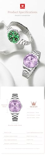 Image of OLEVS Womens Watch Classic Dress Number Female Watches for Ladies Analog Quartz Stainless Steel Waterproof Luminous Day Date Two Tone Easy to Read Wristwatch