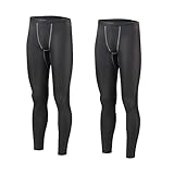 【Amazon.co.jp限定】 おたふく手袋(OTAFUKU GLOVE) 限定おたふくステッカー付 冬用インナー ロングタイツ 保温 コンプレッション 吸汗速乾 メンズ JW-162 ブラック L 【2枚組】
