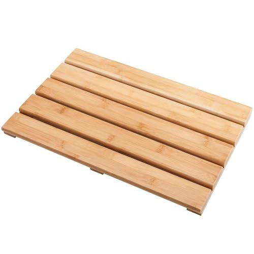 Peakjune Alfombra de baño de Madera,tarima Ducha Madera,Alfombra baño Madera,Alfombrilla de Ducha de Teca,Alfombra Baño de Bambú,Natural,Antideslizante,fácil de Limpiar,para Interior y Exterior