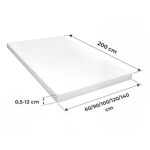 FORTIS POLSTER Schaumstoff RG25/44 3cm, 50 x 200 cm - Weiche Schaumstoffplatte - Schaumstoffmatte zum Sitzen, Liegen oder als Campingmatratze - Matratzen-Auflage - PU-Schaumstoff - Polsterschaum