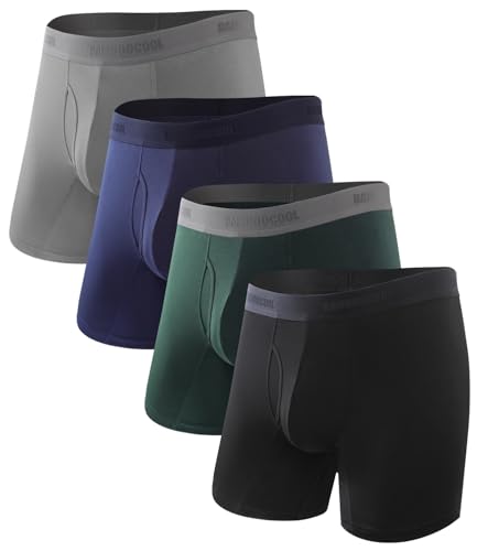 Image of BAMBOO COOL Men's Ultra Breathable Underwear,No Riding Up Boxer Briefs with ComfortFlexible Waistband,Multipack