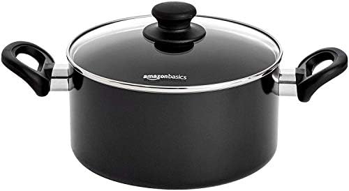 Amazon Basics 5-Piece Non Stick Induction Cookware Set - Including Frying Pan, Saucepan and Casserole with Lids, PFOA&BPA Free