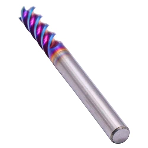Image of BestParts 5Pcs HRC65 Tungsten Carbide Square End Mills - TiAlsiN Nano Coated, 4 Flute, 45 Degree Helix, 3 /16 inch Cutting Diameter, 3 /16 inch Shank Diameter, 5 /8 inch Length of Cut, 2 inch Overall Length