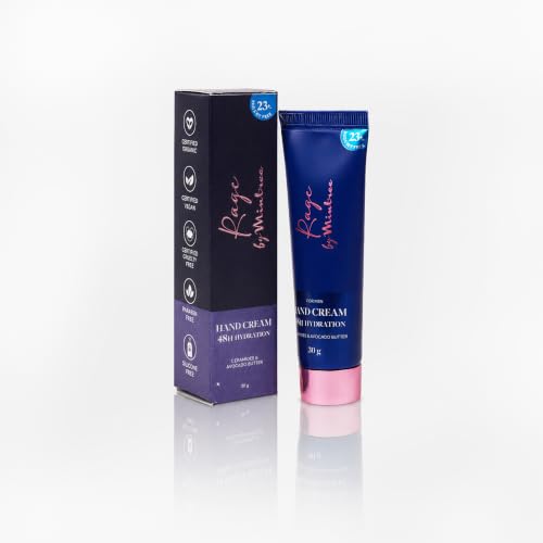 Image of Mintree Hand Cream for Men, Lightweight and Hydrating with Shea Butter, Avocado, Ceramides and Squalane, Blue | 48 HR Hydration and Aquatic Scent | Suitable for All Skin Types, 30 g