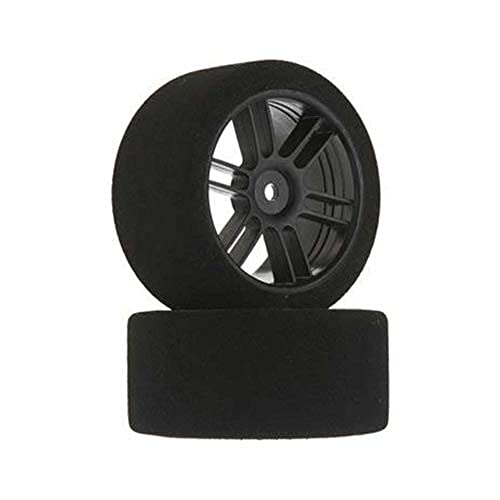 1/10 Drag 35 Shore Foam Tires 32mm Black Rim (2)