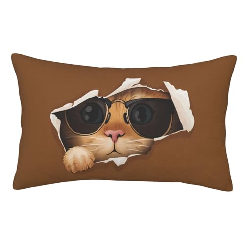 おもしろ 猫 猫柄 枕カバー 両面 洗える両面タイプ 封筒式ピローケース 座布団抱き洗える 50 Cm X 75 Cm