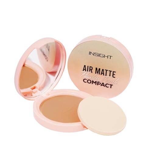Image of INSIGHT Air Matte Flawless Finish Compact - Rich Cocoa (11g) | Buildable Coverage | SPF 15 Protection | Blurs & Conceals | Infused with Vitamin E & Jojoba Oil | Long Wear