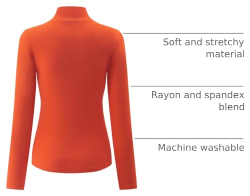 Image of Kindcall Womens Slim Fitted Mock Turtleneck Tops Long Sleeve Lightweight Base Layer Shirts