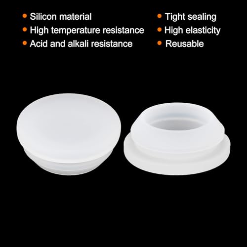 Image of MECCANIXITY 6pcs Silicone Snap in Locking Hole Plugs,18mm /0.7 Inch Mounting Diameter Narrow Groove Width 2mm Panel Seal Cover Round for Kitchen Bulkheads Waterproof Sealing Plugs Clear