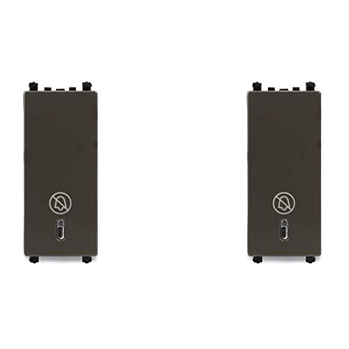 Schneider Electric Zencelo India-Full-Flat Illuminated"Do Not Disturb" Switch -Dark Grey (Pack of 2)