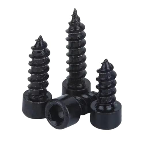 Vis autotaraudeuse M5 à tête cylindrique noire empreinte Allen 18mm