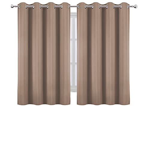 Image of LEMOMO Cappuccino Blackout Curtains /52 x 45 Inch Length Set of 2 Panels Grommet Short Bedroom Curtains