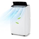 COSTWAY Condizionatore Portatile Caldo e Freddo, 12000BTU/3,5kW, 6 in 1 Con Raffreddamento, Riscaldamento, Ventola, Deumidificazione, Modalità Notturna e WiFi, 24H Timer, R290 (12000, BTU)