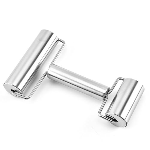 Edelstahl Nudelholz Mit 2 Walzen - Teigroller Für Pizza, Pasta & Fondant