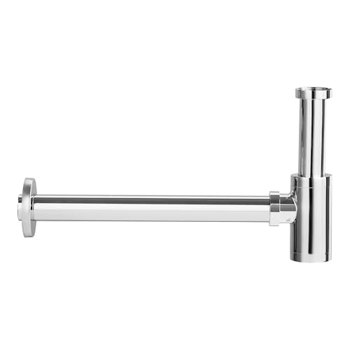 Image of Orvos Bottle Trap, Brass Body with Stainless Steel Pipes, Heavy Duty Rounded, for Sinks and Wash Basins
