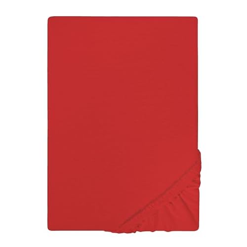 Amazon Basics Einzelnes Mikrofaser-Spannbettlaken - Gingham-Karomuster, Doppelbettgröße (140 x 200 x 30 cm), Leicht, Weich und Knitterfrei 7 Traumhaft Schlafen - Castell - Markenbettwäsche 0077113 Spannbetttuch Jersey Stretch (Matratzenhöhe max. 22 cm) 1x 140x200 cm - 160x200 cm, rot