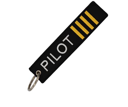 2 Pcs PILOT Tag Combo FLIGHT CREW Soft Fabric Remove Before Flight Keychain