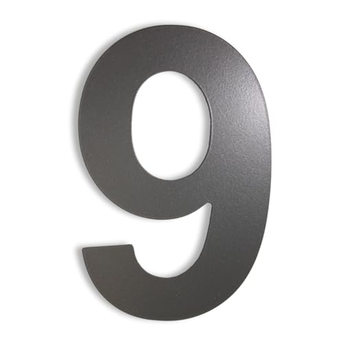 KTC-HOME Numéro de maison revêtu par pulvérisation - Arial - 20 cm - Iron Glimmer - DB 703 - Panneau de numéro de maison résistant aux intempéries et...