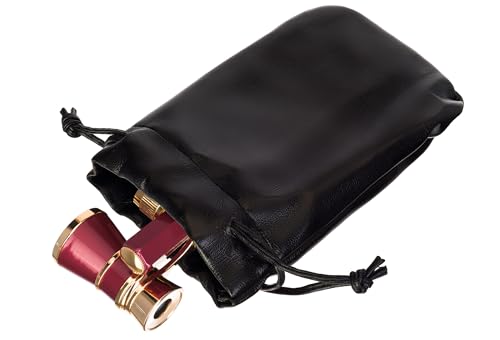 Levenhuk Broadway 325E 3x25 Kompaktes Leichtes Elegantes Opernglas – Vintage Lorgnette Theater Fernglas mit Verstellbarem Teleskopgriff, Rot