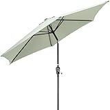 CHRISTOW 2.7m Tilting Garden Parasol Outdoor Umbrella Patio Sunshade With Crank