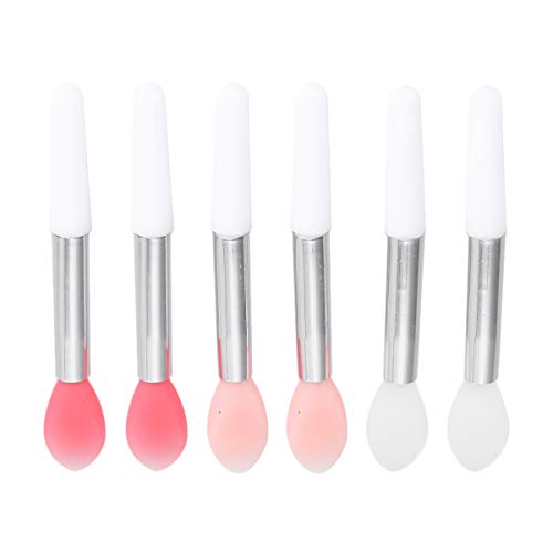 Minkissy 6Pcs Silicone Escovas Lábio Batom Escovas Aplicador Wand Tool para a Aparência Mais Suave M