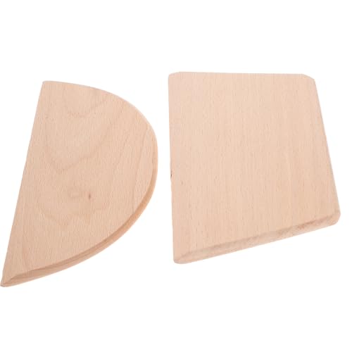 DIYEAH Lot de 2 Racloirs à Pâte en Bois de Hêtre Coupe-Pâte Semi-Circulaire et Carré Accessoire Cuisine pour Découper Pâte Racler Plaques et Hacher Légumes Usage Domestique et