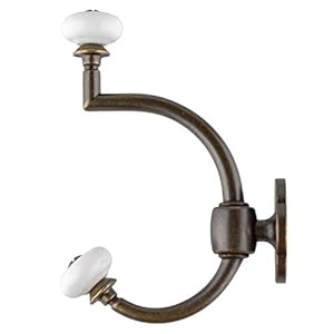 UNIQANTIQ HARDWARE SUPPLY Antique Finished with Porcelain Ball Hat and Coat Hall Tree Hook Double Hat and Coat Hook Wall Hall Tree Rack Mount Vintage Coat Hooks for Hanging Garment CH1 MA 1