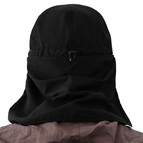Undercontrol Neck Flap Supplex Folding Cap Upf 40 Outdoor Safari Uv Sun Protect Quick Dry Fishing Booney Hat Cachalot (Black) #TOP1