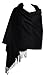 Women Soft Cashmere Wool Wraps Shawls Stole Scarf - Large Size 78"x 28"(Black)