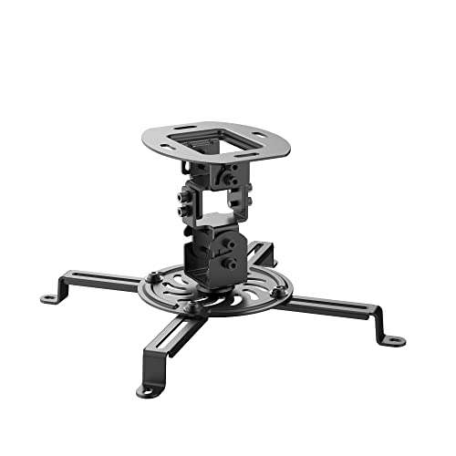 conecto Deckenhalterung für Beamer, neigbar (+/-15°), schwenkbar 360°, drehbar 360°, Deckenabstand 15cm, Traglast max. 13,5kg, universeller Montagebereich 5,4-32 cm, schwarz SA-CC50280-B