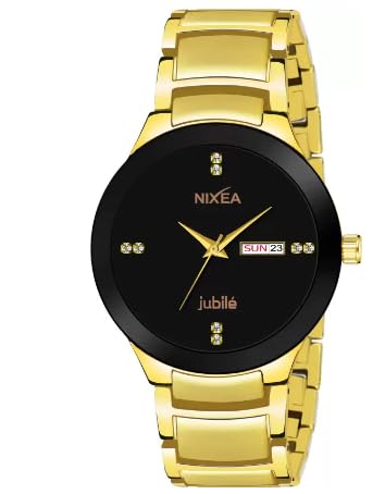 NIXEA Mens Date Display Analog Watch - for Men 1199-NX Golden Model (Black-01) (B0CKHXBZ5C) Amazon Price History, Amazon Price Tracker