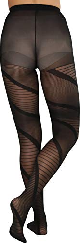 Image of ToBeInStyle Women's Strappy Zig Zag Lace Up Bandage Print Fashion Goth Tights