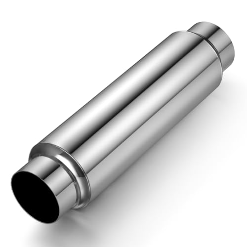 Wabuiltown 3 Inlet Exhaust Resonator 3 Outlet 16 Overall Length Stainless Steel Performance Muffler Straight Through Design Weld-On Universal for Car Truck Polished