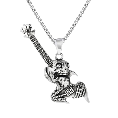 Collier guitare squelette homme fini les bijoux ternes adoptez le punk