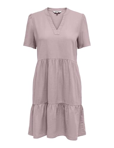 Robe lin col V ONLY Onltiri-Goa robe d'été légère mi-longue pour femme chic