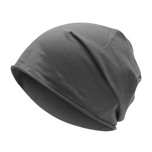 Image of ZLYC Cotton Thin Slouchy Beanie Hat for Men Women Fashion Soft Stretch Knit Skull Cap