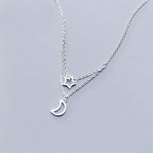 Collier lune creuse argent 925 bijoux anniversaire femmes S925