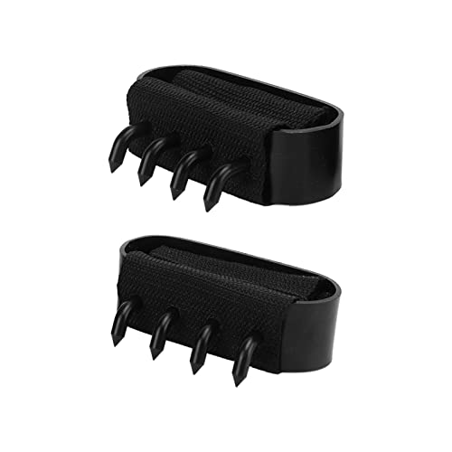 Natudeco 1 Pair Outdoor Climbing Hand Claw 4 Tooth Ice Crampon Hooks with Adjustable Wristband, Lightweight, Anti-Skate for Tree and Mountain Climbing