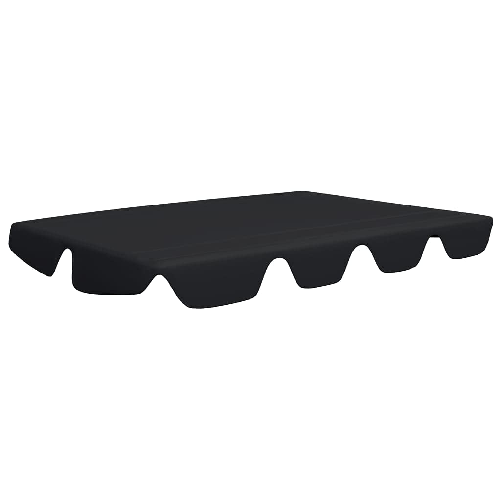 Toit de Rechange pour Balancelle Balançoire de Jardin, 248 x 186 cm (Noir)