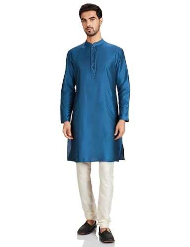 Image of Amazon Brand - Symbol mens Festive Long Kurta & Pyjama Set (2pcs)